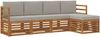 vidaXL Outdoor-Sofagarnitur mit Kissen 5 pcs Natürlich und Hellgrau 3374631 Bild 2