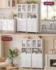VASAGLE Badezimmerschrank, Badschrank, Aufbewahrungsschrank mit verstellbaren Ablagen, Schublade, offenen Fächern, für Badezimmer, Wohnzimmer, Esszimmer, wolkenweiß BBC768W01 Bild 4