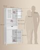 VASAGLE Badezimmerschrank, Badschrank, Aufbewahrungsschrank mit verstellbaren Ablagen, Schublade, offenen Fächern, für Badezimmer, Wohnzimmer, Esszimmer, wolkenweiß BBC768W01 Bild 5