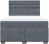 vidaXL Boxspringbett mit Matratze Dunkelgrau 140x200 cm Samt 3290943 Bild 4