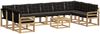 vidaXL Outdoor-Sofagarnitur mit Kissen 11 pcs Weiß und Schwarz 3389934 Bild 2