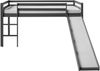 Homestyle4u Hochbett mit Rutsche, Matratze, Lattenrost, Kiefernholz, 90x200 cm, grau Bild 5