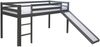Homestyle4u Hochbett mit Rutsche, Matratze, Lattenrost, Kiefernholz, 90x200 cm, grau Bild 2