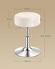 Schminkhocker, Schminkstuhl, Sitzhocker, höhenverstellbar, 360° drehbar, PU, dicke Polsterung, für Schlafzimmer, Küche, Esszimmer, cremeweiß Bild 5