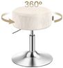 Schminkhocker, Schminkstuhl, Sitzhocker, höhenverstellbar, 360° drehbar, PU, dicke Polsterung, für Schlafzimmer, Küche, Esszimmer, cremeweiß Bild 3