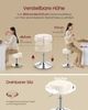 Schminkhocker, Schminkstuhl, Sitzhocker, höhenverstellbar, 360° drehbar, PU, dicke Polsterung, für Schlafzimmer, Küche, Esszimmer, cremeweiß Bild 2