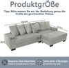 Flieks Ecksofa 4-Sitzer, modular L Sofa, 6 Kissen, für Wohnzimmer & Büro, Cord, Grau Bild 4