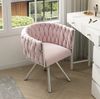 Drehstuhl Rosa mit 360°-Drehfunktion – Samtstuhl mit Metallgestell, 54 x 59 x 72 cm, belastbar bis 150 kg Bild 4