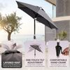 Sekey Sonnenschirm Rechteckig mit Kurbel Gartenschirm Groß Marktschirm UV Schutz, LxB: 210,00x140 cm, Sonnenschirm 210 x 140, 30° Knickbar, UV 50+, für Garten, Terrasse Bild 2