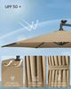 Songmics Sonnenschirm mit LED-Solar-Beleuchtung und Ständer, UPF 50+, Stahl taupe, Ø 300 cm Bild 3