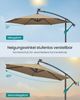 Songmics Sonnenschirm mit LED-Solar-Beleuchtung und Ständer, UPF 50+, Stahl taupe, Ø 300 cm Bild 4