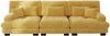 3-Sitzer Sofa, Chenille mit tiefem Sitz & modularem Design, 313 x 77 x 81 cm, Gelb Bild 4