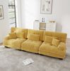 3-Sitzer Sofa, Chenille mit tiefem Sitz & modularem Design, 313 x 77 x 81 cm, Gelb Bild 2