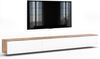 AX LIVING Barvo 3x100 TV Kommode Lowboard Braun/Weiß Hochglanz Hängend Bild 4