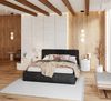 FDM Polsterbett Stauraumbett Bettgestell 90x200, 120x200, 140x200, 160x200, 180x200cm (MADE IN EU - aus hochwertigem Velours, Bettrahmen, Bett, Optional mit Matratze bestellbar, mit großen gepolsterten Kopfteil, mit Bettkasten zum aufklappen), Metallra... Bild 2