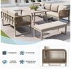 i@home Gartenlounge-Set, (5-tlg, mit Hochwertigen Sitzkissen & Rückenkissen), für 6-8 Personen, PE-Rattan Polstergruppe, Terrassen Sofa Set, Beige Bild 2