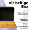 Lumaland Brotkasten Cuisine Brotkasten, Bambus/Metall, Brotdose aus Metall mit Bambus Deckel Bild 2