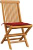 vidaXL Gartenstühle mit Roten Kissen 4 Stk. Teak Massivholz 3062574 Bild 2