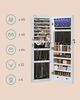SONGMICS Schmuckschrank hängend, Spiegelschrank mit LED-Innenbeleuchtung, an der Tür hängend, MDF weiß, 37 x 9,3 x 108 cm Bild 3