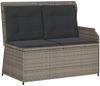 vidaXL 5-tlg. Garten-Lounge-Set mit Kissen Grau Poly Rattan 3262616 Bild 4