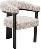 Vente-unique - LIVELIA Stuhl Stoff SchwarzSchokoladenbraunBeige - B 60 cm x H 78 cm x L 64 cm Bild 3