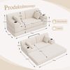 2-Sitzer Schlafsofa Cord, hohe Lehne, 2 Getränkehalter, 4 Taschen, Beige Bild 4