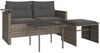vidaXL 3-tlg. Garten-Sofagarnitur mit Kissen Grau Poly Rattan 365460 Bild 2