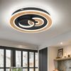 LED Deckenlampe, Metall, Holzoptik, Fernbedienung, dimmbar Bild 3
