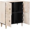 vidaXL Sideboard mit Speicher Weiß 60 x 33,5 x 75 cm Massivholz Mango 4018394 Bild 2
