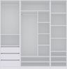 Marmex Möbel TRES SET E(B) offener Mehrzweckschrank-Set, modularer Kleiderschrank mit Kleiderstangen, Einlegeböden für Kleidung, Schuhe, laminierte Spanplatte, weiß, 200x206x51 cm Bild 5