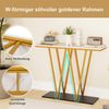 COSTWAY Konsolentisch, schmal 100cm, Flurtisch Marmor Optik, Metallgestell Gold Bild 4