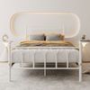 Metallbett 140×200cm，Einzelbett Jugendzimmer mit Lattenrost Weiß,ohne Martatze Bild 4