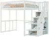 REDOM Kinderbett mit großem Kleiderschrank Regal und Tisch (Hochbett 1400x200 cm mit sicherer Aufbewahrungstreppe, stabilem Kiefernholzrahmen für Kinder & Jugendliche – Platzsparend, mit unterem Stauraum für Spielecke & Lernbereich – Ideales Kinderzimm... Bild 5