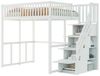 REDOM Kinderbett mit großem Kleiderschrank Regal und Tisch (Hochbett 1400x200 cm mit sicherer Aufbewahrungstreppe, stabilem Kiefernholzrahmen für Kinder & Jugendliche – Platzsparend, mit unterem Stauraum für Spielecke & Lernbereich – Ideales Kinderzimm... Bild 4