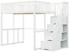 REDOM Kinderbett mit großem Kleiderschrank Regal und Tisch (Hochbett 1400x200 cm mit sicherer Aufbewahrungstreppe, stabilem Kiefernholzrahmen für Kinder & Jugendliche – Platzsparend, mit unterem Stauraum für Spielecke & Lernbereich – Ideales Kinderzimm... Bild 3