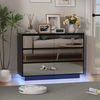 UEV Spiegelschrank mit LED-Beleuchtung, einstellbare Farben Kommode mit 6 Schubladen (Spiegelschrank, Wohnzimmerschrank, Schlafzimmerschrank) 100 x 34 x 72,5cm für Wohnzimmer Schlafzimmer Flur Bild 2