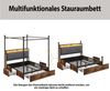 Flieks Himmelbett, Stauraumbett Metallbett 140x190cm mit 3 Schubladen, LED und USB/Typ-C Bild 4