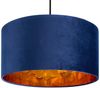 LED Pendelleuchte Vintage mit Lampenschirm Samt Blau / Gold, Ø 40cm Bild 5