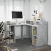 vidaXL LED-Schreibtisch Betongrau 130x130x91 cm Holzwerkstoff 3309450 Bild 4