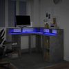 vidaXL LED-Schreibtisch Betongrau 130x130x91 cm Holzwerkstoff 3309450 Bild 5