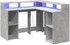 vidaXL LED-Schreibtisch Betongrau 130x130x91 cm Holzwerkstoff 3309450 Bild 3
