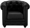 Vente-unique - Sofa 3-Sitzer und Sessel - Kunstleder - Schwarz - CHESTERFIELD Bild 4