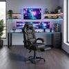 SONGMICS Ergonomischer Bürostuhl mit Fußstütze, Gaming-Stuhl für Home Office, Lendenkissen, Kopfstütze, bis 150 kg, schwarz Bild 3
