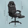 SONGMICS Ergonomischer Bürostuhl mit Fußstütze, Gaming-Stuhl für Home Office, Lendenkissen, Kopfstütze, bis 150 kg, schwarz Bild 5
