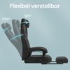 SONGMICS Ergonomischer Bürostuhl mit Fußstütze, Gaming-Stuhl für Home Office, Lendenkissen, Kopfstütze, bis 150 kg, schwarz Bild 4