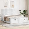 vidaXL Ottoman-Bett mit Matratzen & LEDs Reinweiß 160x200cm Kunstleder 3314499 Bild 4