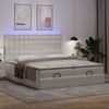vidaXL Ottoman-Bett mit Matratzen & LEDs Reinweiß 160x200cm Kunstleder 3314499 Bild 3