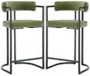 WAHSON OFFICE CHAIRS Barhocker 2er Set, Samt Küchenhocker Barstühle mit schwarzen Metallbeinen (2 St) Bild 4
