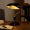 LED Tischleuchte, Bankerlampe, Metall schwarz gold, H 34 cm Bild 3