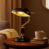 LED Tischleuchte, Bankerlampe, Metall schwarz gold, H 34 cm Bild 4